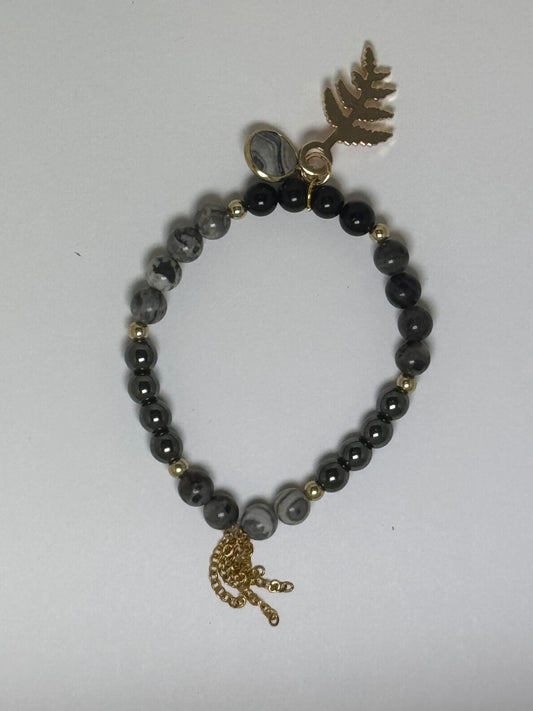 Hematite, Obsidian, Picasso Jasper & Larvikite