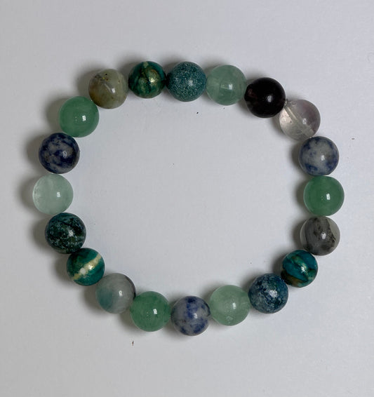 Sodalite, Agate & Fluorite Bracelet