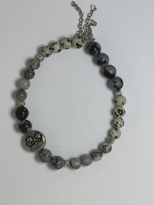 Dalmatian, Map & Snowflake Jasper Bracelet